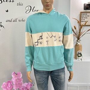 Vintage Levi's Straus Hoodie 1970's Size M Medium Color Block